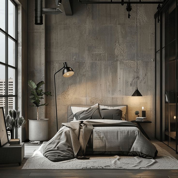Sənaye / Loft — Yataq otağı 1